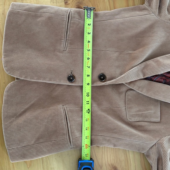 Tommy Hilfiger Tan Corduroy Jacket Paisley Lining Elbow Patch women’s 4 preppy - Picture 10 of 15